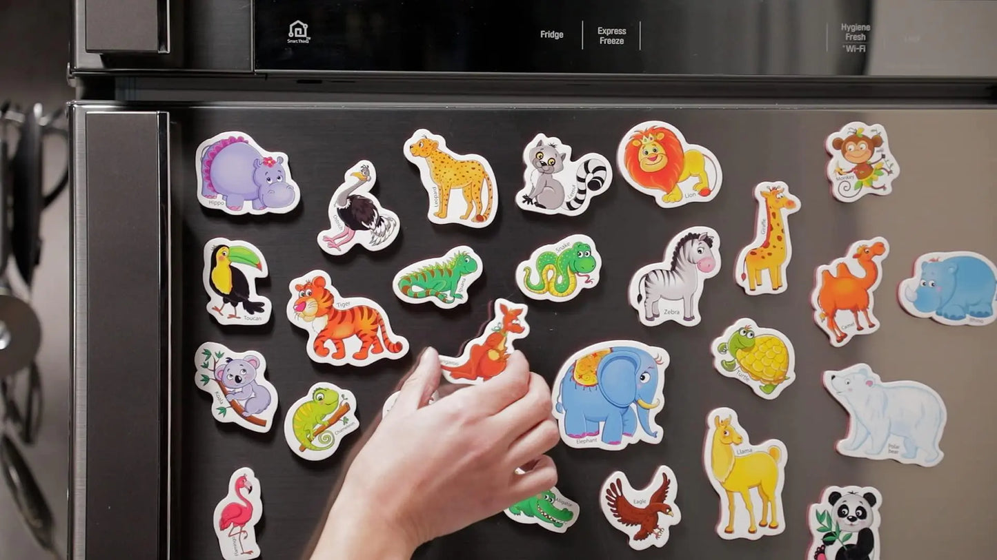 27 Fridge Magnets for Toddlers Zoo Animals Foam Magnets