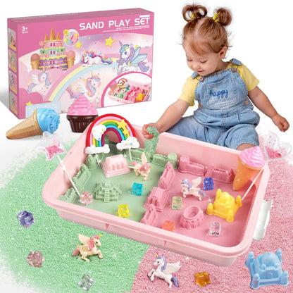 Unicorn Magic Sensory Sandbox - Creative Sand Play Kit