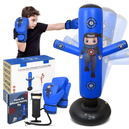 Punching Bag Set with Gloves and Pump